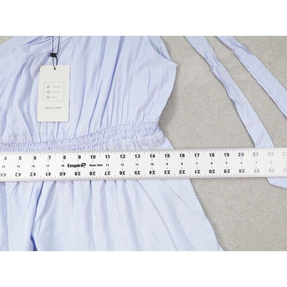 Fashion Womens Light Blue One Shoulder Tie Sundress Size M - Picture 5 of 11